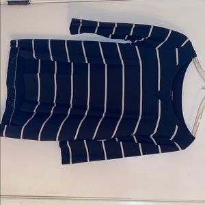 Navy striped tunic top